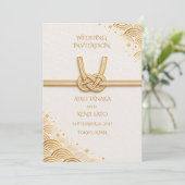 Japanese Awaji Mizuhiki Gold Wedding Invitation 招待状 (スタンド正面)
