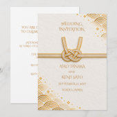 Japanese Awaji Mizuhiki Gold Wedding Invitation 招待状 (正面/裏面)