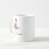 Japanese Ballerina Girl Personalized  コーヒーマグカップ (正面左)