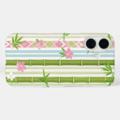 Japanese Bamboo and Floral Stripe Pattern Case-Mate iPhoneケース (裏面 (横))