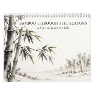 Japanese Bamboo Sumi-e Art Through the Seasons カレンダー