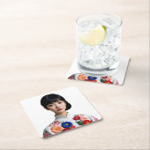 Japanese beauty pinup スクエアペーパーコースター (インサイチュ)