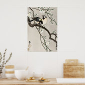 Japanese Birds Cherry Blossom Art Print  Vintage ポスター (キッチン)