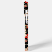 Japanese Black Floral Pattern Monogrammed Case-Mate iPhoneケース (裏面 / 左)