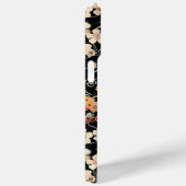 Japanese Black Floral Pattern Monogrammed Case-Mate iPhoneケース (裏面 / 右)