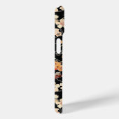 Japanese Black Floral Pattern Monogrammed Case-Mate iPhoneケース (裏面 / 右)