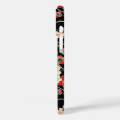 Japanese Black Floral Pattern Monogrammed Case-Mate iPhoneケース (裏面 / 左)