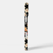 Japanese Black Floral Pattern Monogrammed Case-Mate iPhoneケース (裏面 / 右)