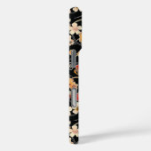 Japanese Black Floral Pattern Monogrammed Case-Mate iPhoneケース (裏面 / 右)