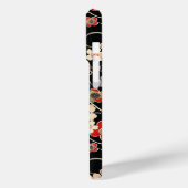 Japanese Black Floral Pattern Monogrammed Case-Mate iPhoneケース (裏面 / 左)