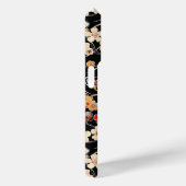 Japanese Black Floral Pattern Monogrammed Case-Mate iPhoneケース (裏面 / 右)