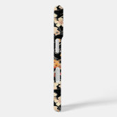 Japanese Black Floral Pattern Monogrammed Case-Mate iPhoneケース (裏面 / 右)