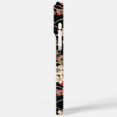 Japanese Black Floral Pattern Monogrammed Case-Mate iPhoneケース (裏面 / 左)