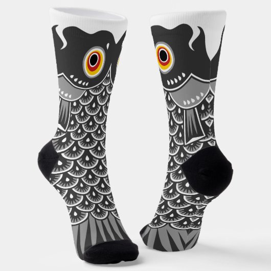 Japanese Black Koinobori Carp Streamer ソックス (傾斜あり)