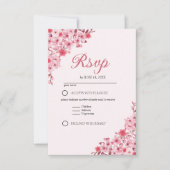 Japanese Blossom Wedding – Pink Floral RSVP (正面)