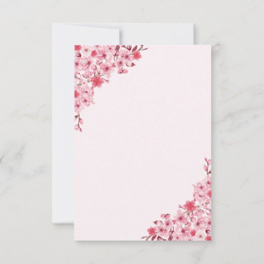 Japanese Blossom Wedding – Pink Floral RSVP (裏面)