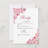 Japanese Blossom Wedding – Pink Floral RSVP (正面)