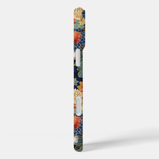 Japanese Blue Floral Pattern Monogrammed Case-Mate iPhoneケース (裏面 / 右)