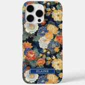 Japanese Blue Floral Pattern Monogrammed Case-Mate iPhoneケース (裏面)