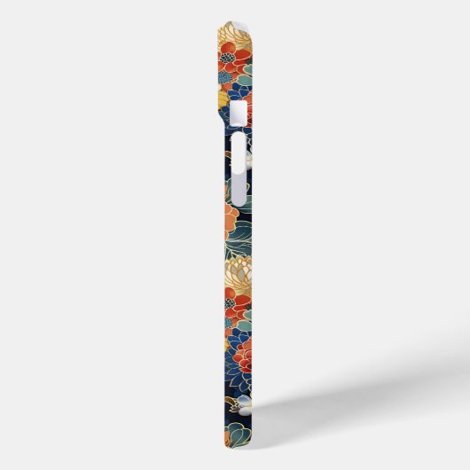 Japanese Blue Floral Pattern Monogrammed Case-Mate iPhoneケース (裏面 / 左)