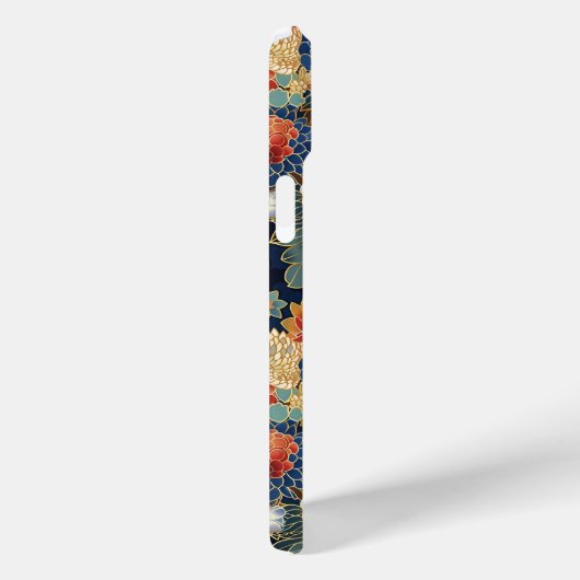 Japanese Blue Floral Pattern Monogrammed Case-Mate iPhoneケース (裏面 / 右)