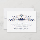 Japanese Blue Funeral Memorial Thank You サンキューカード (正面)