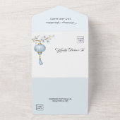 Japanese Blue Lantern Wedding オールインワン招待状 (外側)