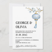 Japanese Blue Lantern Wedding 招待状 (正面)