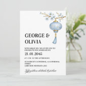 Japanese Blue Lantern Wedding 招待状 (スタンド正面)