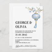 Japanese Blue Lantern Wedding 招待状 (正面/裏面)