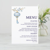 Japanese Blue Lantern Wedding Menu Card メニュー (スタンド正面)
