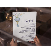 Japanese Blue Lantern Wedding Menu Card メニュー