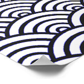 Japanese Blue Waves Seigaiha Sea ポスター (角)