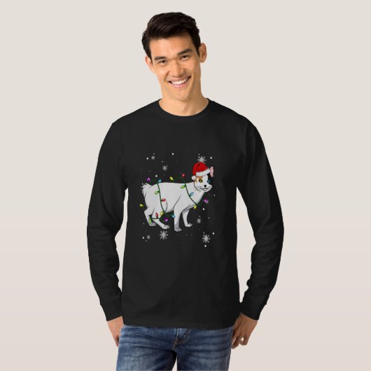 Japanese Bobtail Cat Christmas Lights Christmas Ca Tシャツ (正面フル)