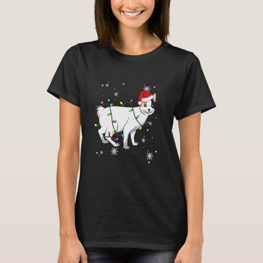 Japanese Bobtail Cat Christmas Lights Christmas Ca Tシャツ (正面)