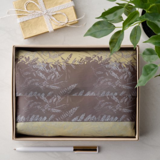 Japanese Botanical Minimal Leaves Soft Gold Light 薄葉紙 (ギフト)