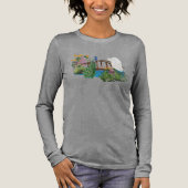 Japanese Bridge with Peacocks Long-sleeved T-Shirt トライブレンドＴシャツ (正面)