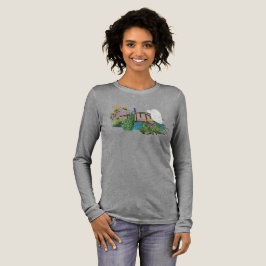 Japanese Bridge with Peacocks Long-sleeved T-Shirt トライブレンドＴシャツ