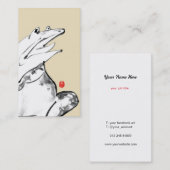 Japanese brush style frog illustration 名刺 (正面/裏面)