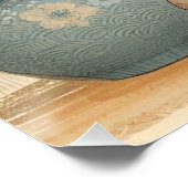 Japanese calico cat and flower ポスター (コーナー)