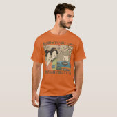 Japanese cat and Women Funny Japan Art funny Tシャツ (正面フル)