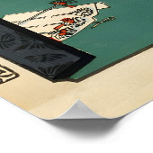 Japanese Cat Master Art Print White Cat Poster ポスター (角)