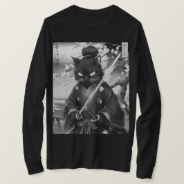 Japanese Cat Samurai Warrior Tシャツ
