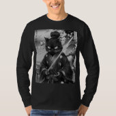 Japanese Cat Samurai Warrior Tシャツ (正面)