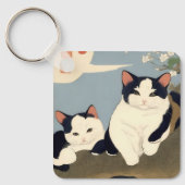 Japanese Cats Blossom Tree Keychain キーホルダー (正面)
