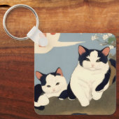 Japanese Cats Blossom Tree Keychain キーホルダー (正面)
