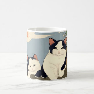 Japanese Cats Blossom Tree Mug – Ukiyo-e Style コーヒーマグカップ