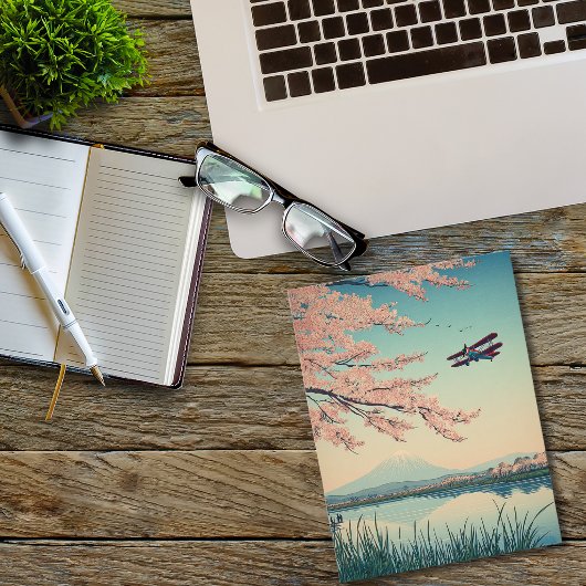 Japanese Cherry Blossom Biplane Airplane Aviation シーズンポストカード