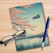 Japanese Cherry Blossom Biplane Airplane Aviation シーズンポストカード