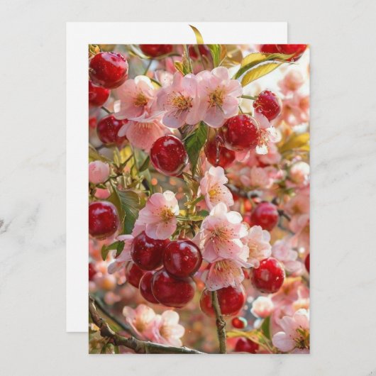 Japanese Cherry Blossom Castle Wedding Invitation  招待状 (正面/裏面)